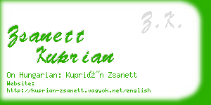 zsanett kuprian business card